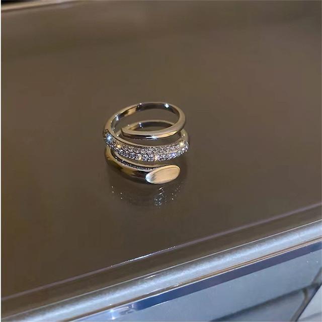 New Fashion Trend Unique Design Light Luxury Exquisite Elegant Zirconstar Moon Ring Ladies High Jewelry Party Gift Wholesale