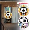 Soccer Ball Themed Decorative Hanging Sign with Floral Accents and Ribbon for Party Celebration Indoor Outdoor Use