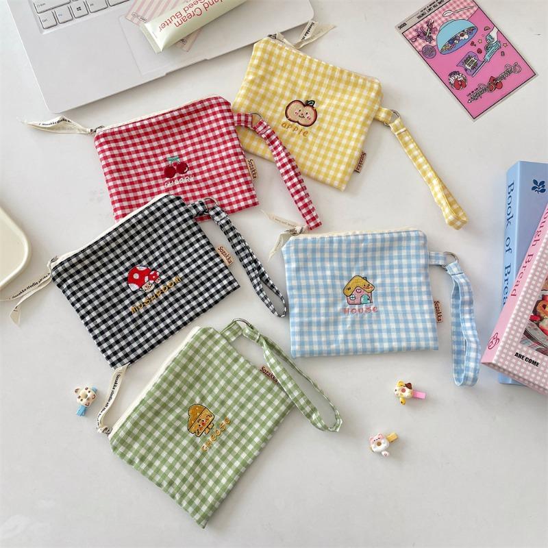 58153 Cute Embroidery Storage Bag, Change Bag, Portable Earphones, Sundries, Sorting Bag, Lipstick Jewelry, Coin Storage