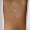 Alloy pendant jewelry high-end wheat ear tassel adjustable necklace female leaf collarbone chain