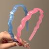 Hairband in Jelly Color Face Washing Hair Pressing Teeth Waves Anti-slip Headband Women's Outing, Versatile Hair Clip, Temperament Headwear