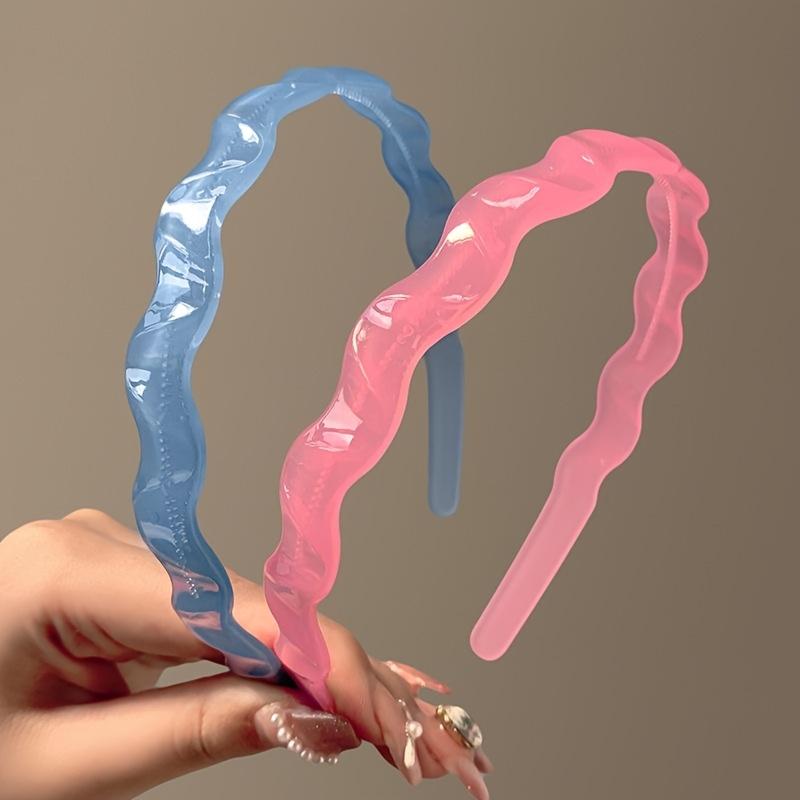 Hairband in Jelly Color Face Washing Hair Pressing Teeth Waves Anti-slip Headband Women's Outing, Versatile Hair Clip, Temperament Headwear