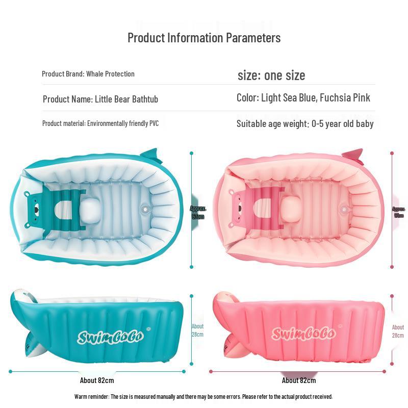 Swimbobo Foldable Inflatable Baby Bathtub - Thickened and Portable for Travel and Home Use
