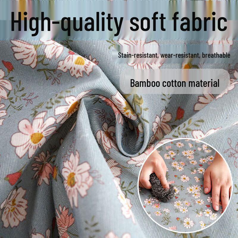 Long-Sleeve Canvas Floral Apron