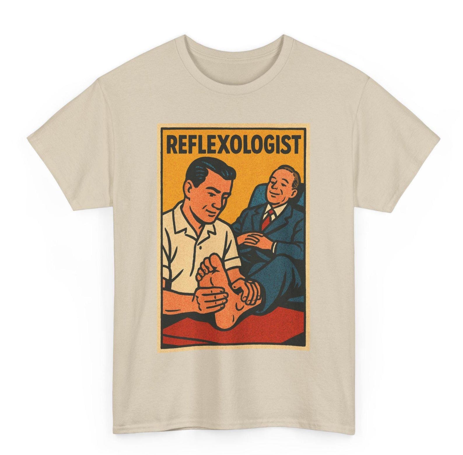Reflexologist T-Shirt: Retro Comic Wellness Tee, Healing Hands Graphic 4XL