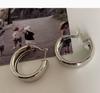 Metallic Hoop Earrings Round Shiny Mirror Finish Thick Design Lightweight Comfortable Fit Stylish Accessory for Daily Wear