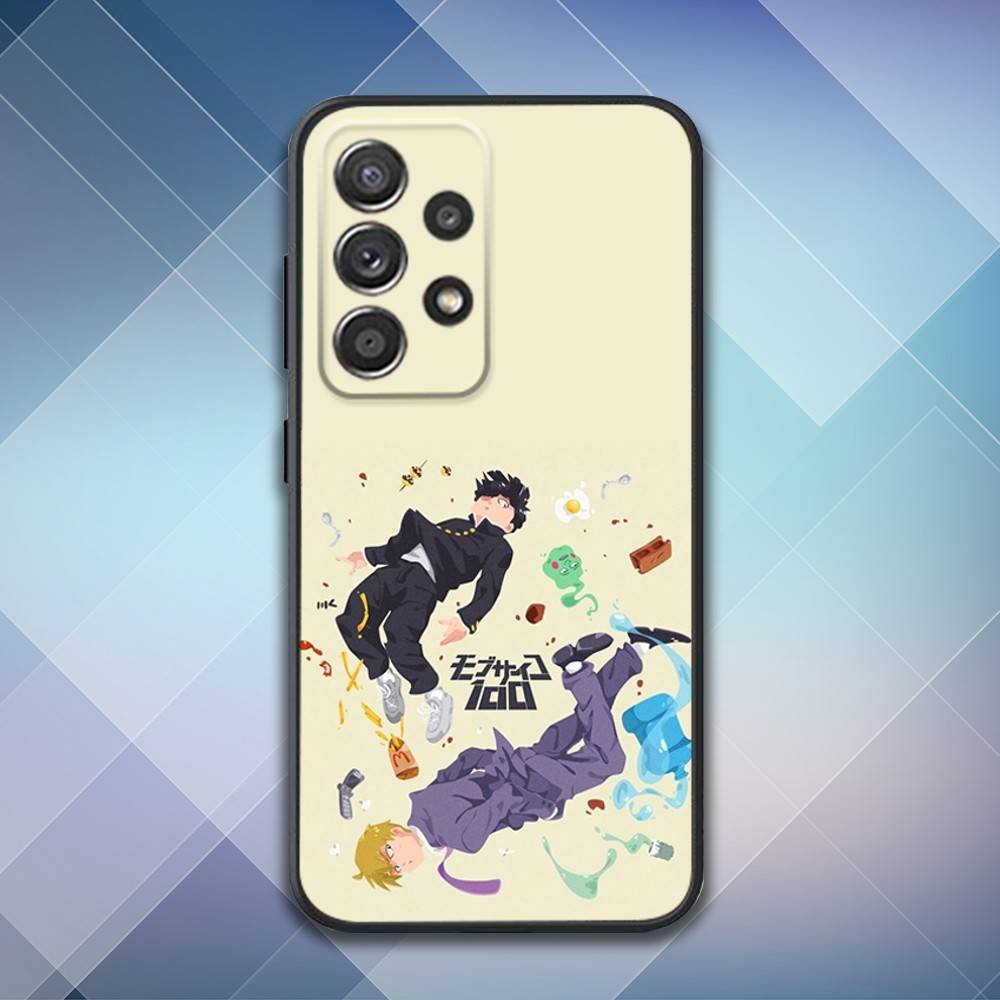 M-Mob Psycho 100 Anime Phone Case For Samsung S25,S24,S21,S22,S23,S30,Ultra,S20,Plus,Fe,Lite,Note,10,9,5G Black Cover