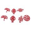 Non-woven Fabric Happy New Year Pull Flag Red Traditional Happy New Year Banner Reusable Decorative