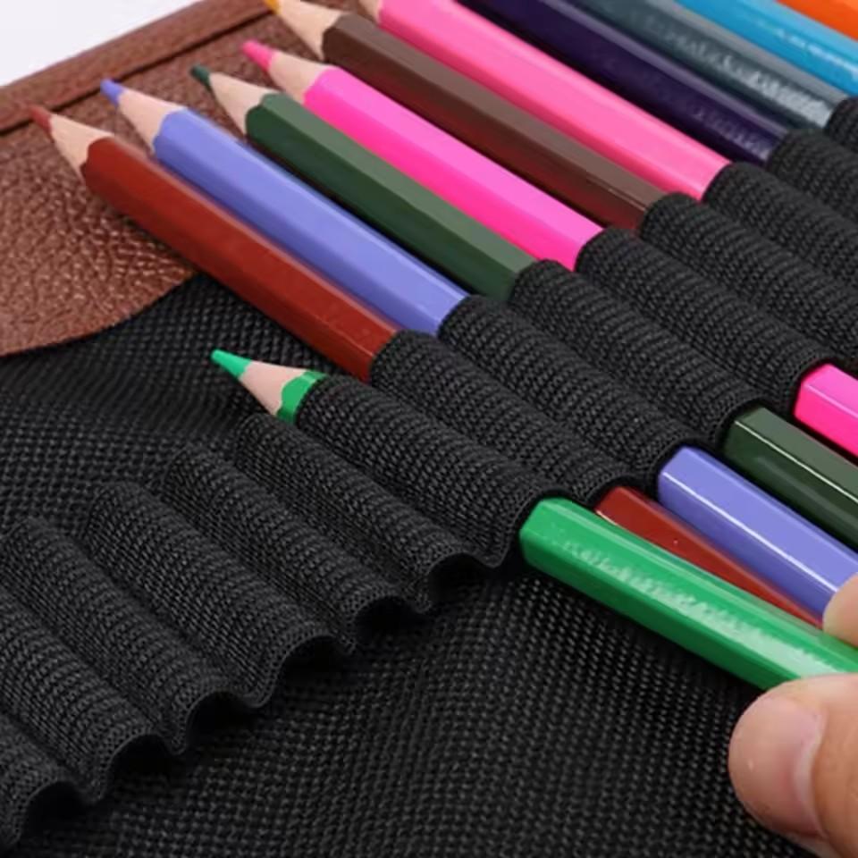 36/48 Holes Makeup Wrap Holder Roll Up Pen Bag Case Holder Storage Writing Supplies Stationery Supplies Cosmetic Bag Supplies