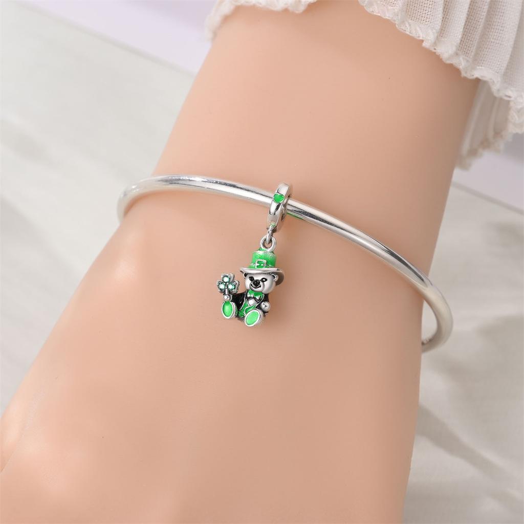 Green Lucky Tree Of Life Charm Charm Charm Beaded Diy Jewelry Bracelet Necklace Accessories