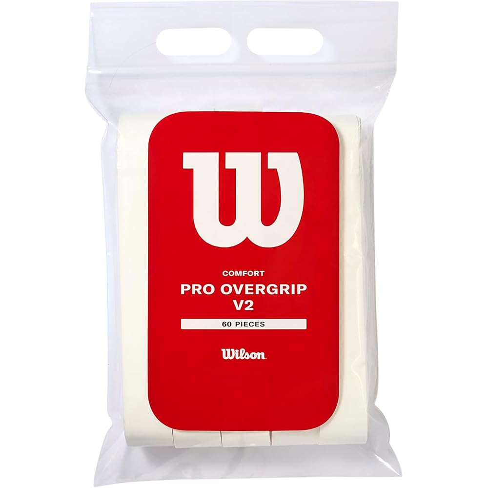 Wilson Pro Overgrip V2.0 White 60 Pack Tennis Badminton Grip Tape