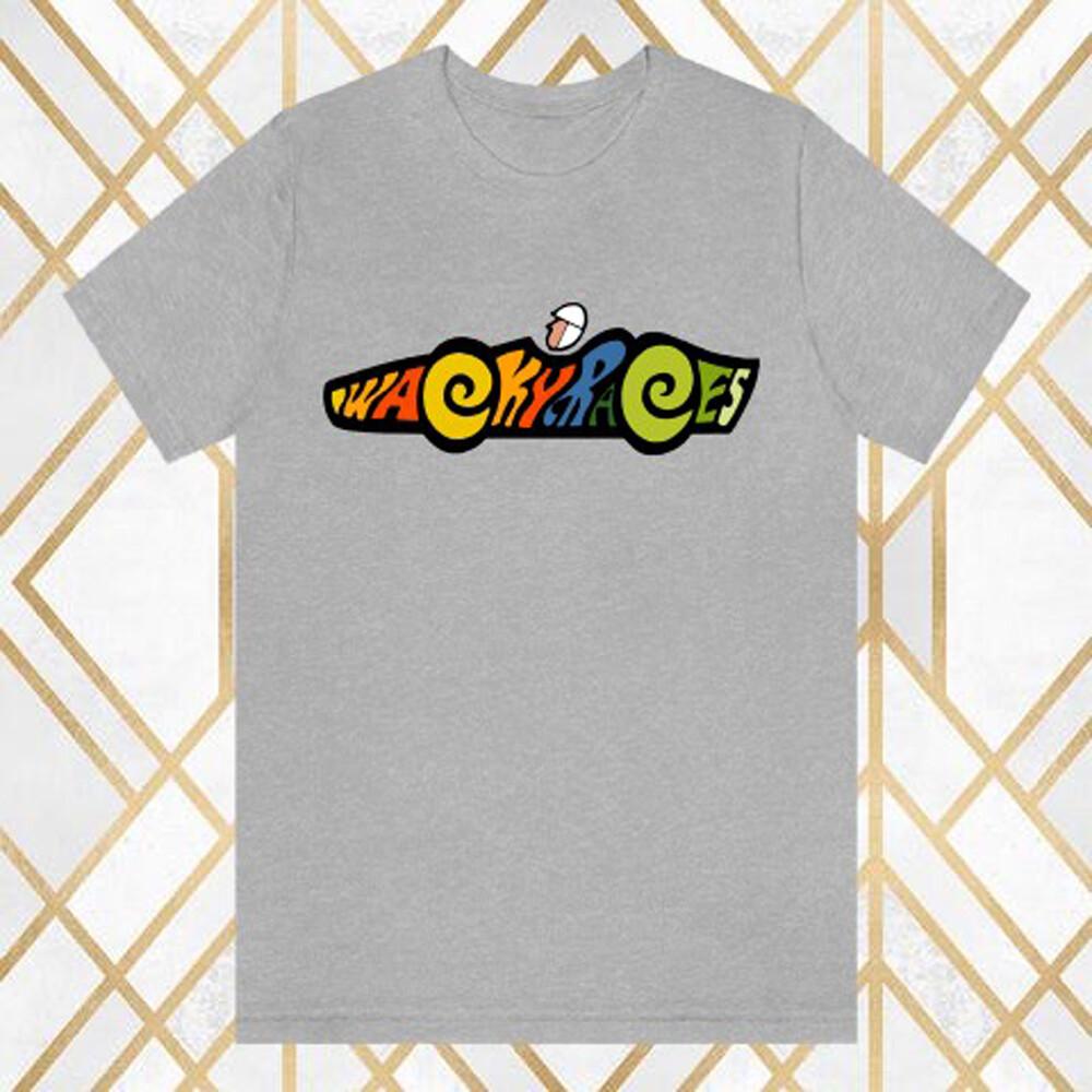 Wacky Races Funny Cartoon Men s Gray T-Shirt Size S 3XL XL