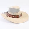 Western Cowboy Hat Men and Women Summer Breathable Sunscreen Visor Hat Big Brim Outdoor Travel Straw Top Hat