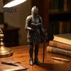 Fantasy Book Nook Figurine Medieval Knight Bookshelf Decor, Armored Bookend Statue, Gothic Library Shelf Decoration, Collectible Action Figure Castle
