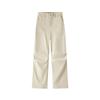 Semir Casual Pants for Women Spring Half Elastic Waist Pleated Drawstring Wide-Leg Trousers  Workwear-Style Long Pants