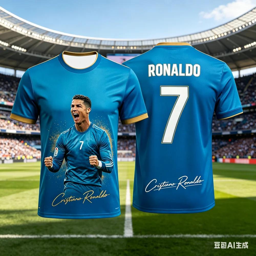 New 2026 Ronaldo Fan Edition Soccer Jersey Kids Quick Dry Breathable 3D Print Football Shirt Summer Outdoor Sports T Shirt