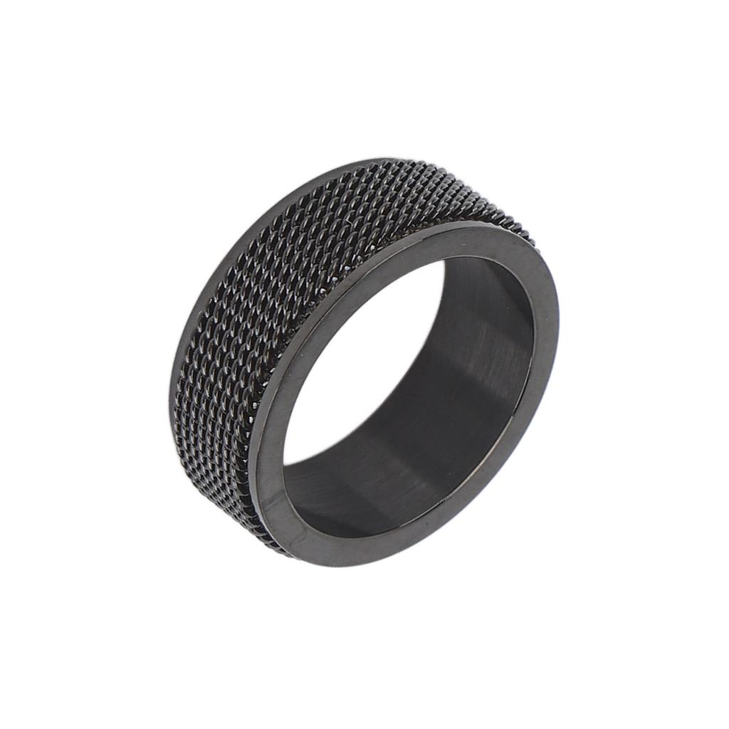 8MM Mens Spinner Ring Noiseless Titanium Steel Cool Anxiety Ring for Anxiety Stress Relieving Black No. 8 57mm 2.2in