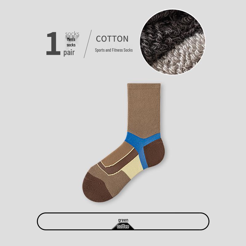 Men's Mid-Calf Professional Basketball Socks - Sweat-Absorbent, Non-Slip, Ideal for Running and Fitness