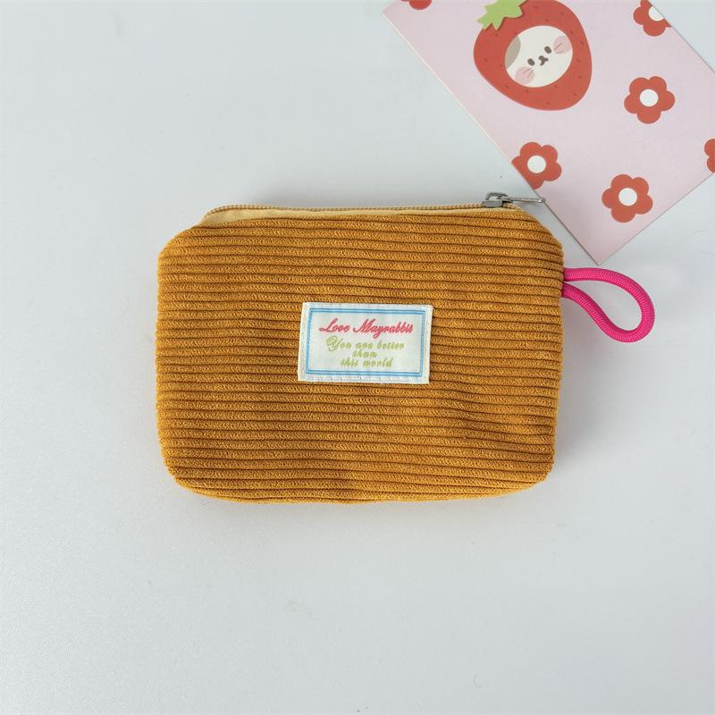 2026 New Corduroy Zero Wallet Solid Color Portable Pocket Wallet Zipper Coin Purse Card Bag Key Earphones Lipstick Case