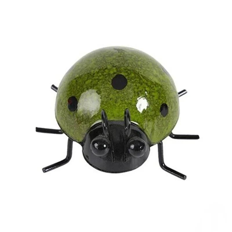 Mini Metal Ladybug Beetle Fence Hanger Wall Hanging Ornament Statue Outdoor Patio Garden Figurine Sculpture For Home Decor 2025
