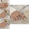 Trendy Korean Fashion Hollow Design Double Layer Ring Adjustable For Occasions All