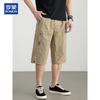 ROMON Men's 100% Cotton Casual Capri Shorts