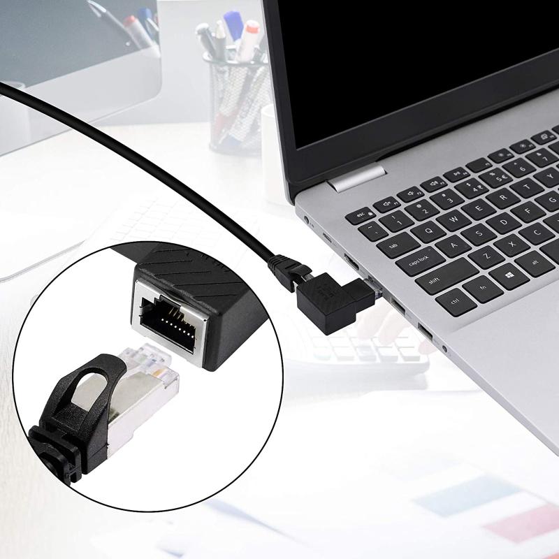 Rj45 Fast Ethernet Male To Female Right Elbow Adapter Cat5/6 Ethernet Lan Extension Adapter For Hub
