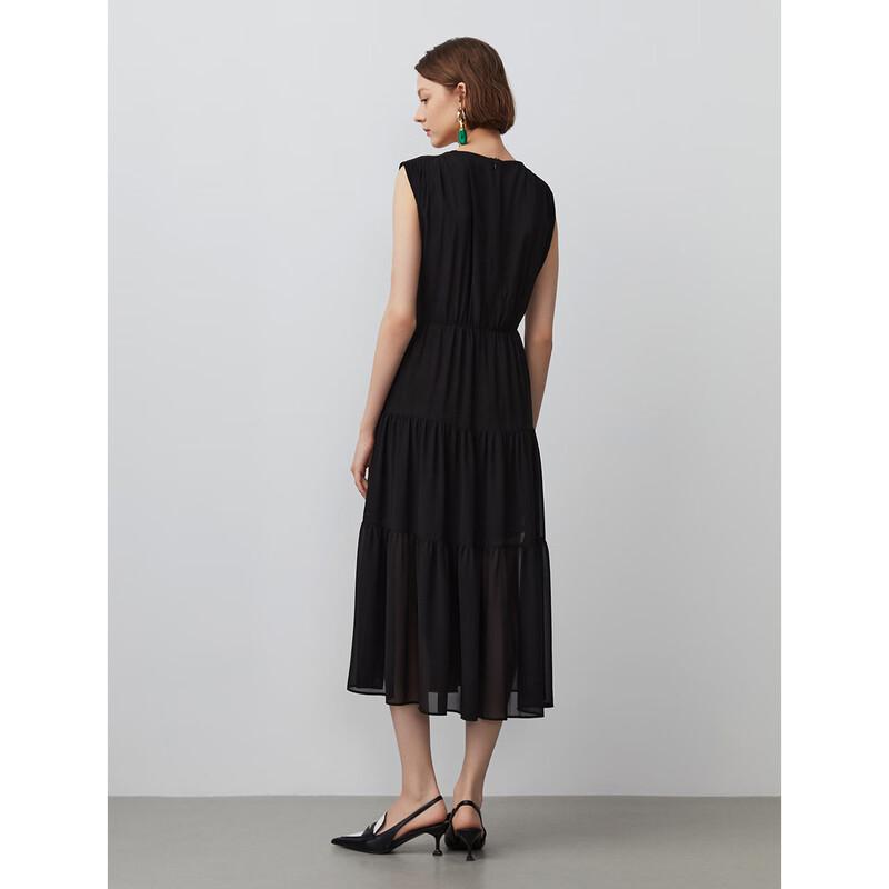 Langzi Elegant Sleeveless V-Neck Midi Dress