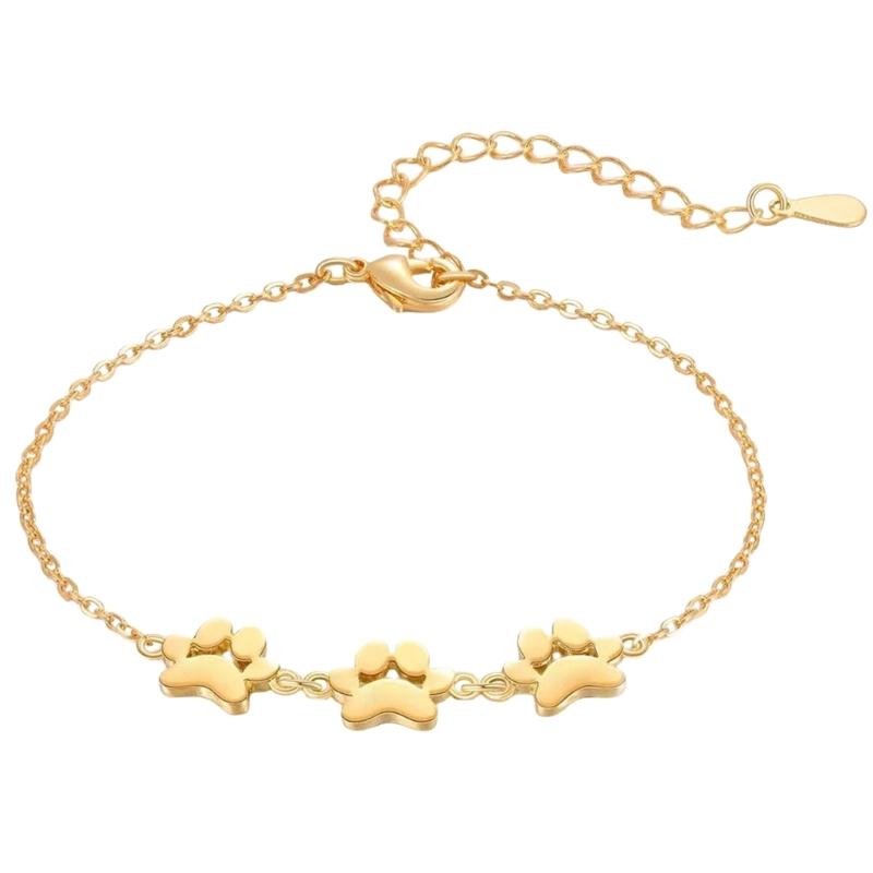 Pulseira Elegante Patas de Pet Simbolizando Amor e Companheirismo Acessório para Uso Diário em Decoração Multicolorida