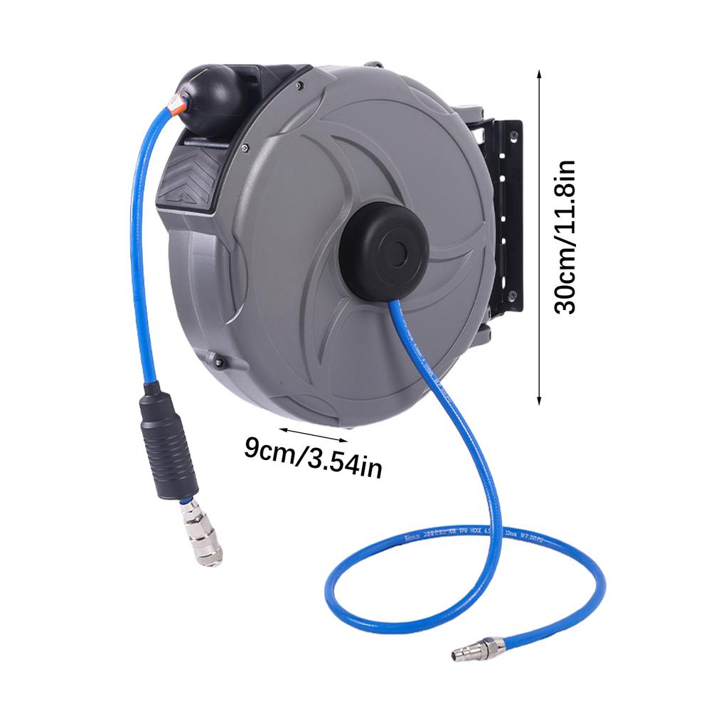 Втягивающаяся катушка для воздушного шланга 15 метров, втягивающаяся прочная промышленная катушка для воздушного компрессора, катушка для воздушного шланга с автоматической намоткой