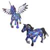 Horse Figurine Night Light Colorful Acrylic Flying Horse Statue Desk Lamp Home Office Bedroom Bedside Decorative LED Pony Table Lamp