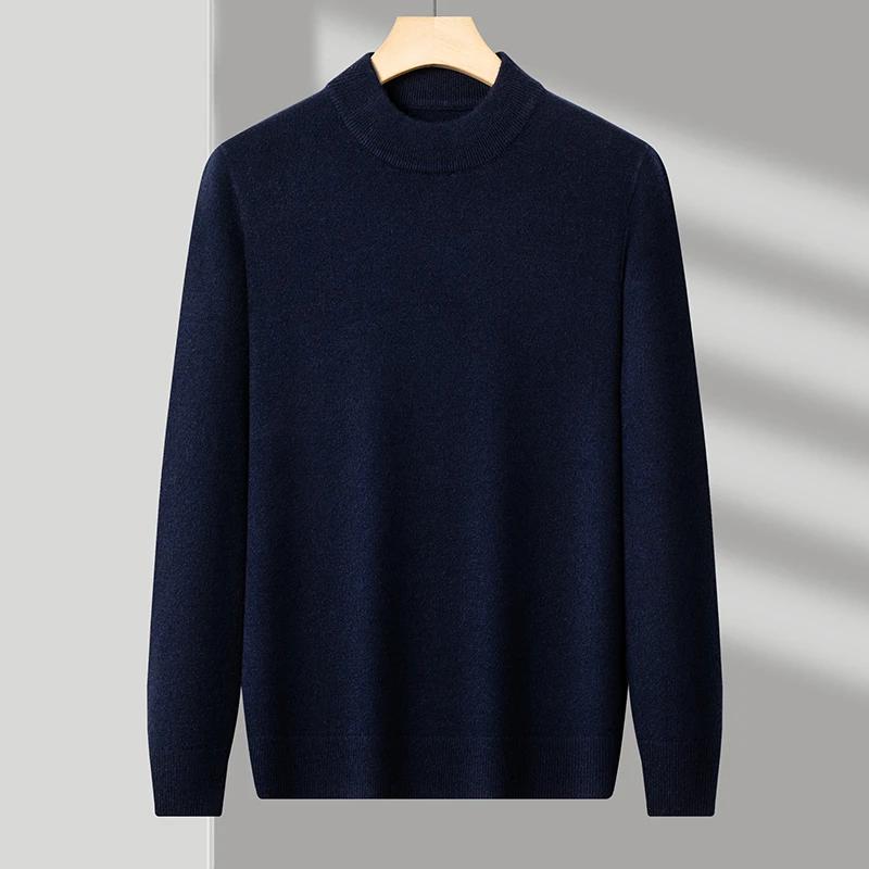 Half Turtleneck Knitwear Sweater Autumn/Winter Neck Sweatshirts Solid Color Pullovers Man Casual Mens Clothing