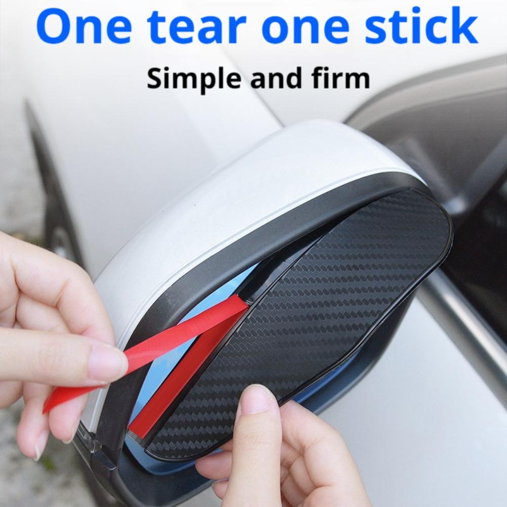 2Pcs Carbon Fiber Car Rearview Mirror Rain Shield Eyebrow Flexible Car Rearview Mirror Rain Shield Protector Eyebrow Rain Cover