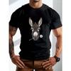 Übergröße Herren Sommer T-Shirt, Lebensechtes Esel mit Pusteblumen Grafikdruck Kurzarm T-Shirts Trend Lässige Oberteile für den Alltag, Große und Lange Männer