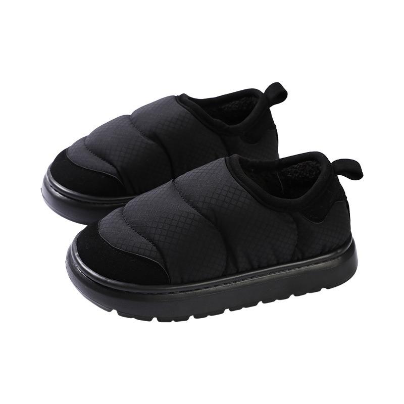 Warm edge cotton shoes for women, indoor velvet in winter, warm and non-slip for couples, outdoor wear, home bag and cotton slippers for men