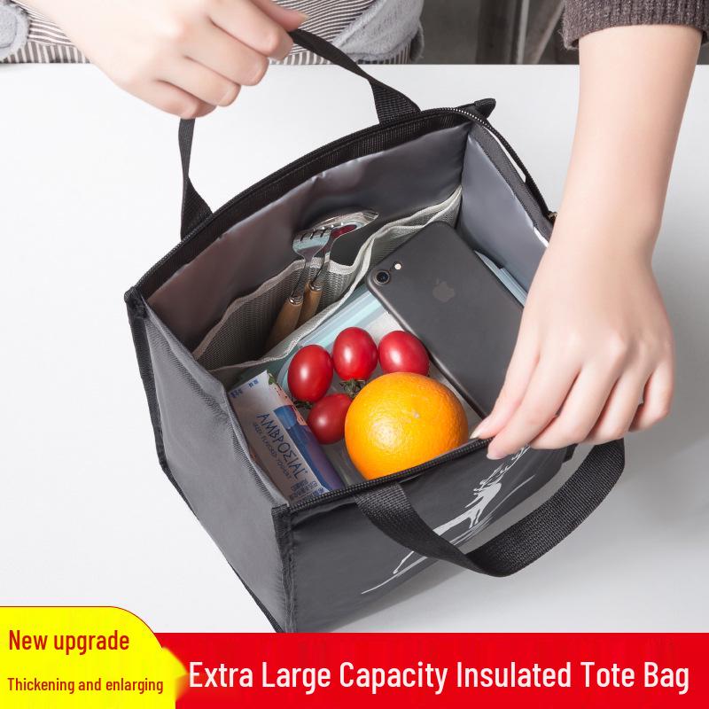 Bento Thick Foil Insulated Aluminum Lunch Bag Large And Portable