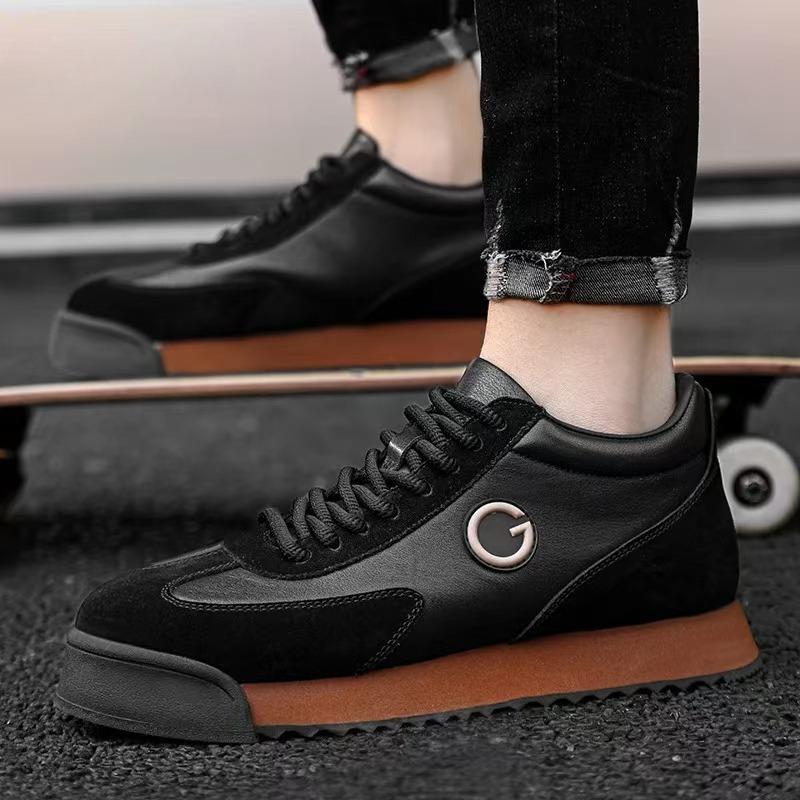 Fashion Men's Shoes 2024New Autumn Fashion Leather Casual Shoes British Style Luxury Brand Board Shoes Platform Sneakers Chaussure Homme