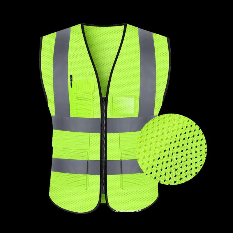 ATMBobii Fluorescenční zelená reflexní bezpečnostní vesta s více kapsami