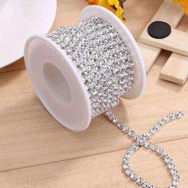 1 rulle Klo Strass Kristall Tofs Gör-det-själv Kläder Örhänge Tillbehör Pärlor Diamant Strass Kedja