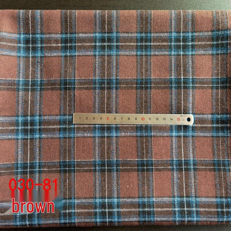 Spot Color-Woven Plaid Jacquard Fabric for Children's Autumn/Winter Brushed Polyester-Cotton Shirts