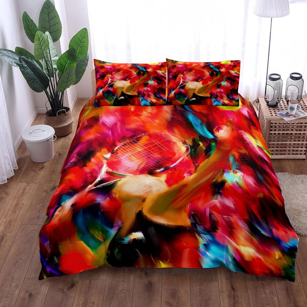 Tennis Sport Leidenschaftliche Bettbezug Set King Queen Doppel Full Twin Einzelgröße Bettwäsche Set