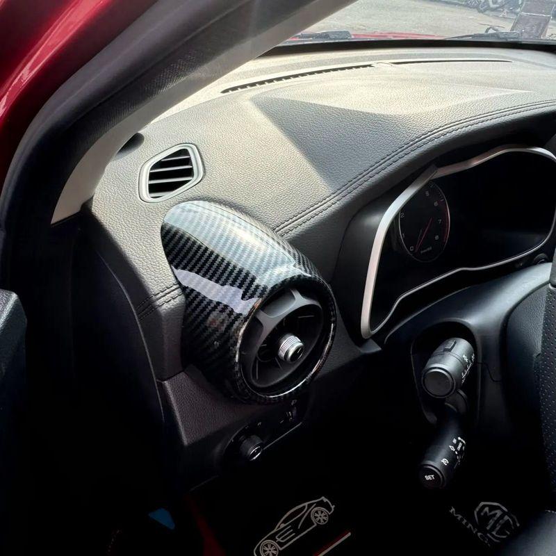 For MG ZS 2018      2024 ABS Carbon Front Conditioner Air Outlet Trim Rear Vent Frame Cover Car Accessories