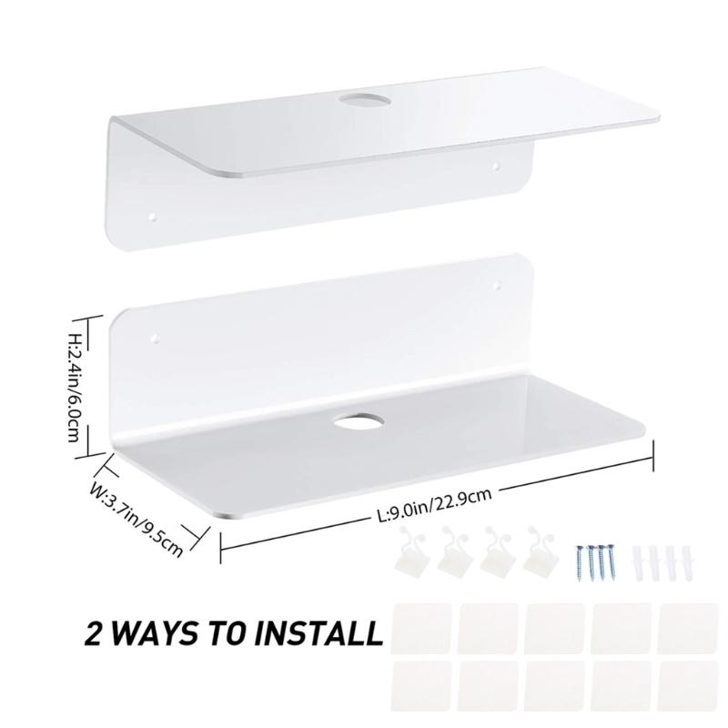 Speakers Organizer Rack Acrylic Wall Mounted Display Stand Shelf Holder Home Storage Self Stick-On