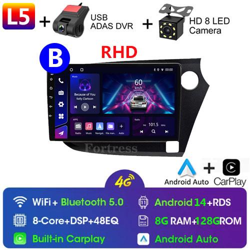 9" Android 14 Car Radio For HONDA INSIGHT 2009 - 2014 Navigation GPS Carplay Multimedia Player Auto Stereo 2din DVD 360 Camera