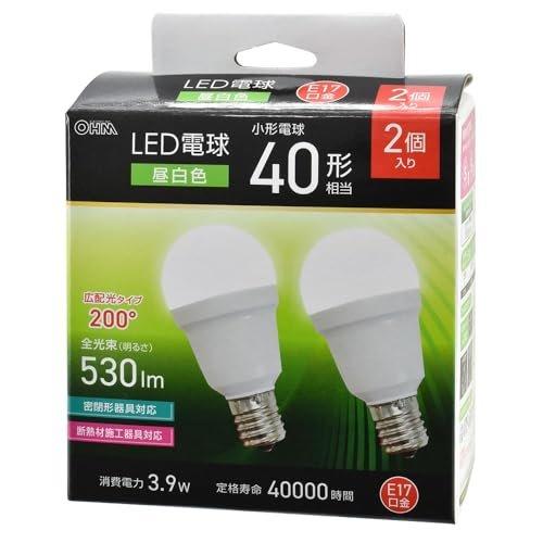 OHM Electric Small LED Bulb E17 Base 60W Equivalent Natural Light Day White 2-Pack LDA6N-G-E17 IS53 2P