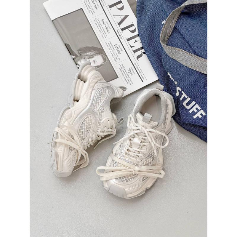 Dad Shoes Women's Summer New Hollow Breathable Thick-soled Mesh Shoes Fashion Color Matching Casual Sports Shoes Trend