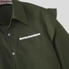 INCERUN Oversized Men Lapel Neck Short Sleeve Fake Two-piece Casual Shirts Tops