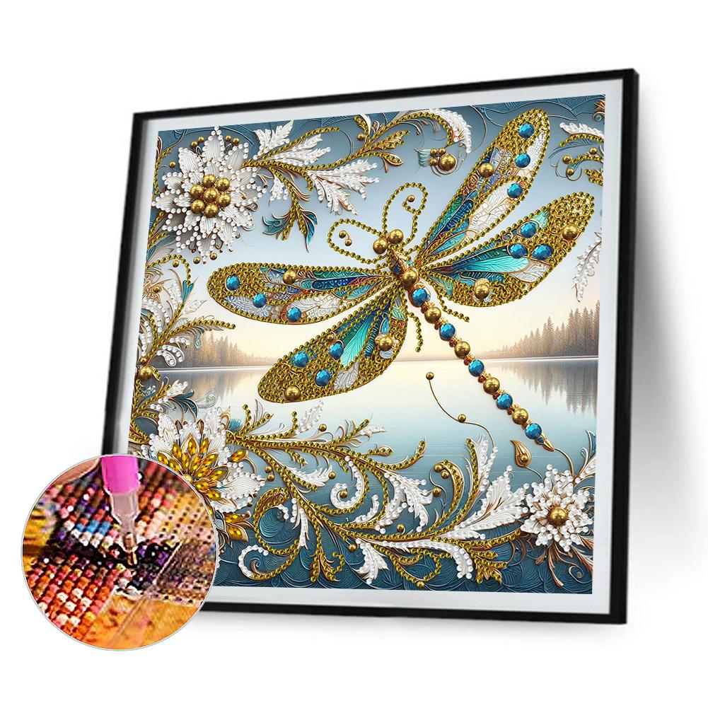 

EY# 4pcs 5D DIY Partial Special Shape Drill Diamond Painting Dragonfly Insect30x