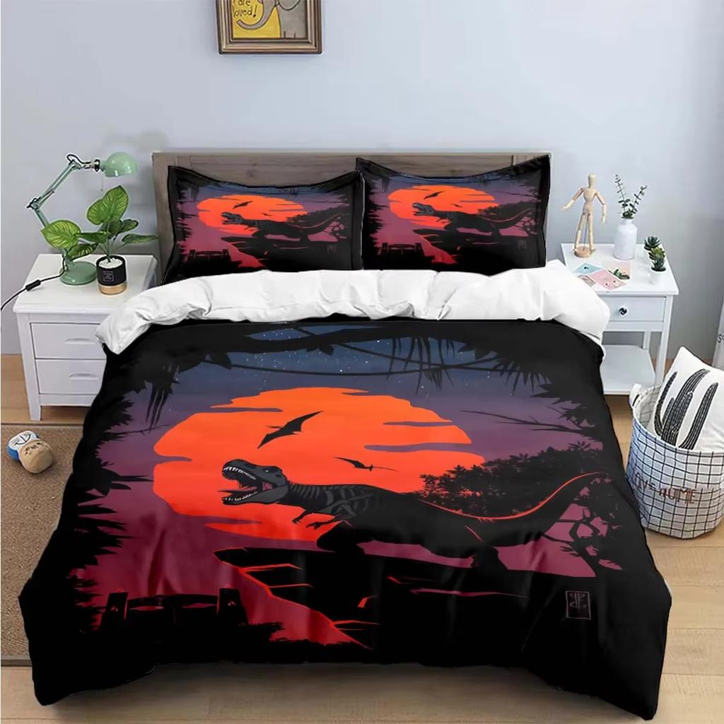 Mode 3D Dinosaur J-Jurassic Park Tryck Sängkläder Sängförsörjningsset Påslakan Sängöverkastset Sängklädesset Lyxgåva