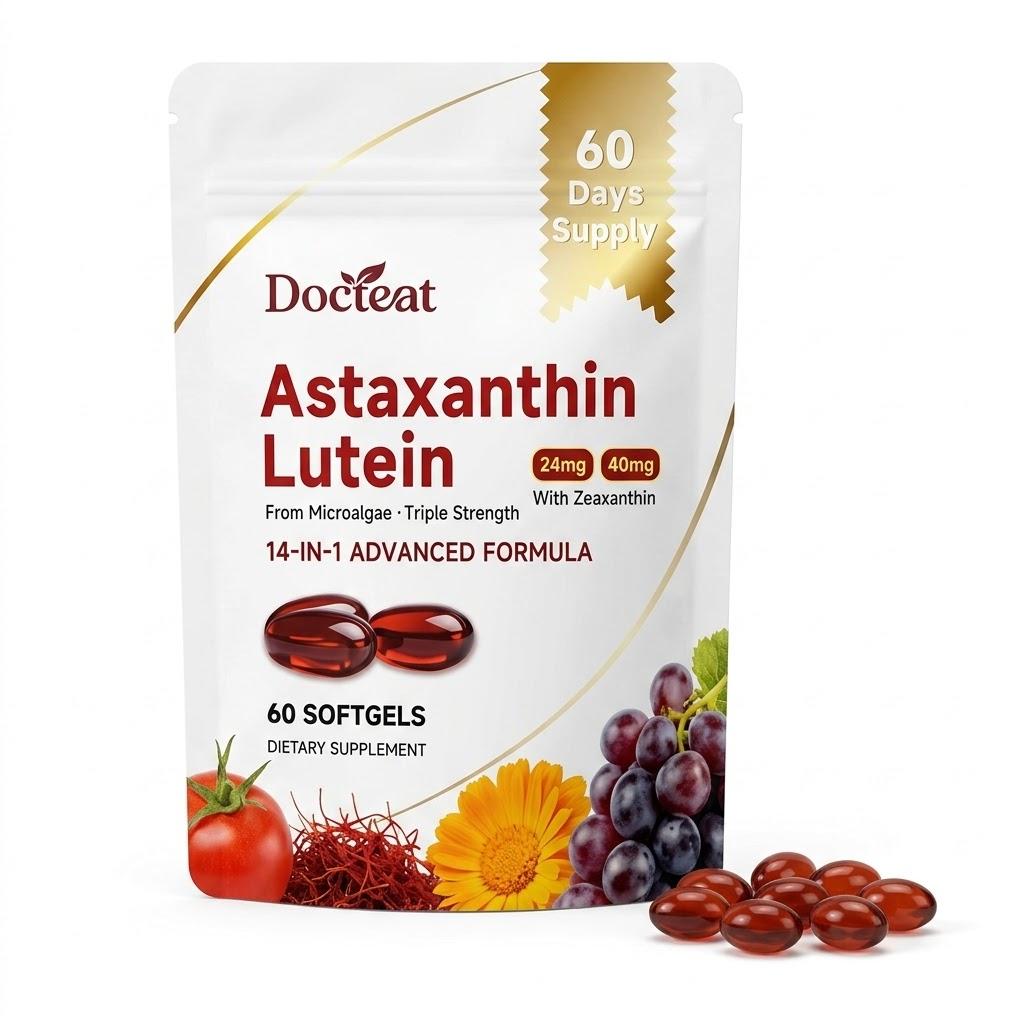 Astaxanthin& Lutein Supports Eye Skin&Joint For Man And Women 60 Count